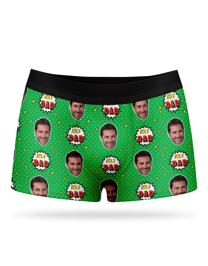 Personalised Number 1 Dad Boxer Shorts