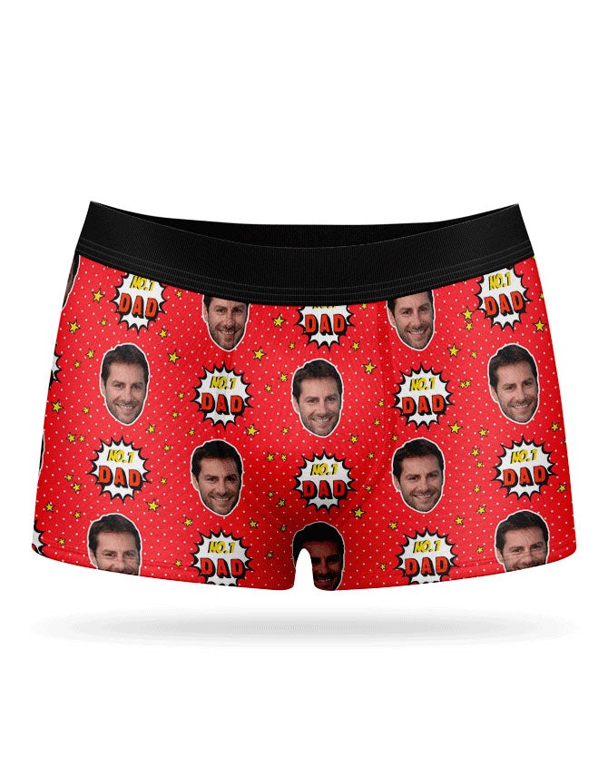Number 1 Dad Face Boxer Shorts