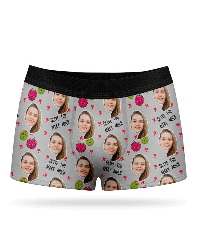 Olive You Berry Much Photo Boxer Shorts