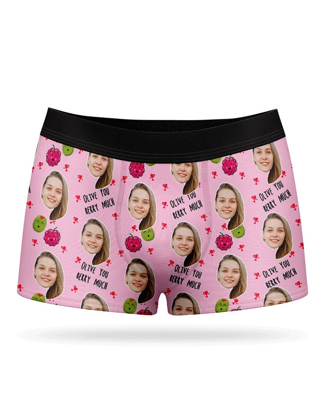Olive You Berry Much Photo Boxer Shorts