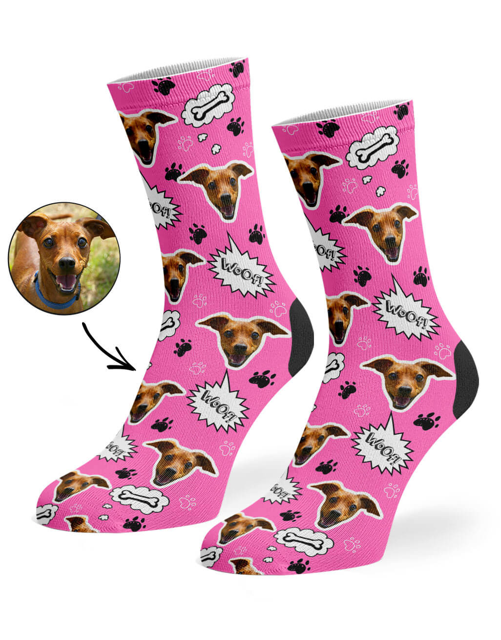 Unique Your Dog Woof Socks