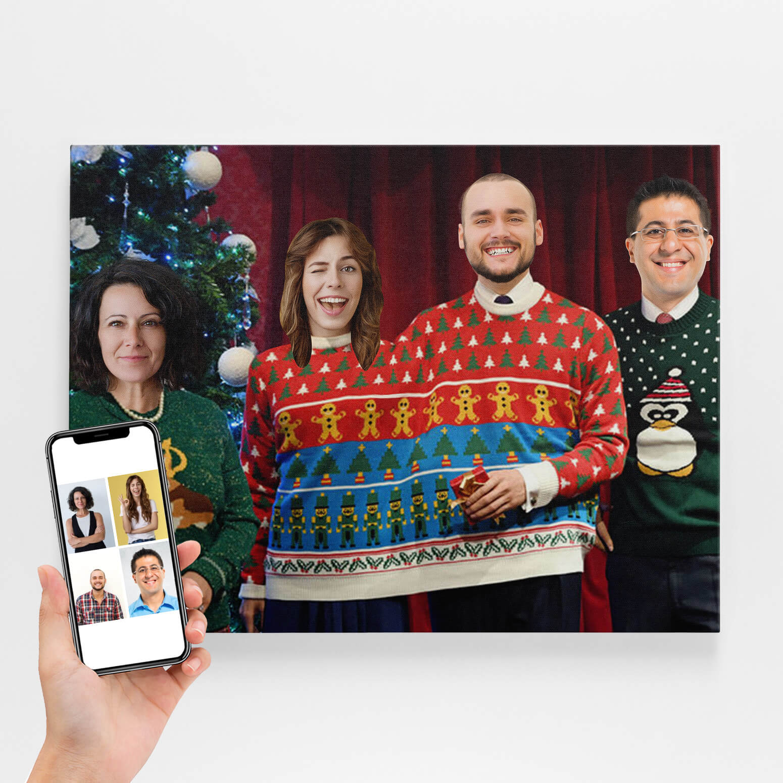 Family Christmas Jumper Royal Portrait