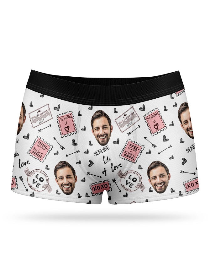 Love Stamps Boxer Shorts With Face On