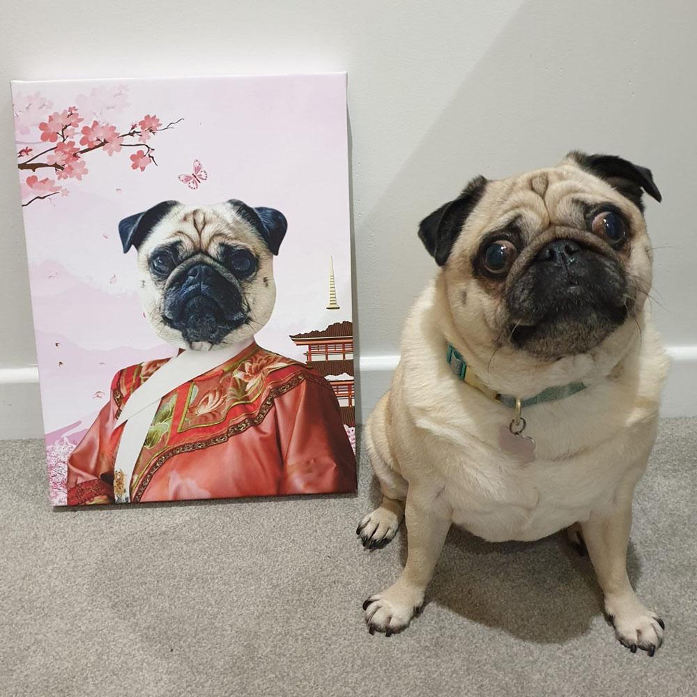 Dog Asian Princess Portrait Canvas