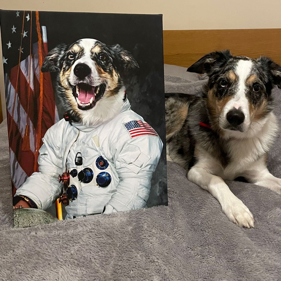Dog Astronaut Portrait Canvas