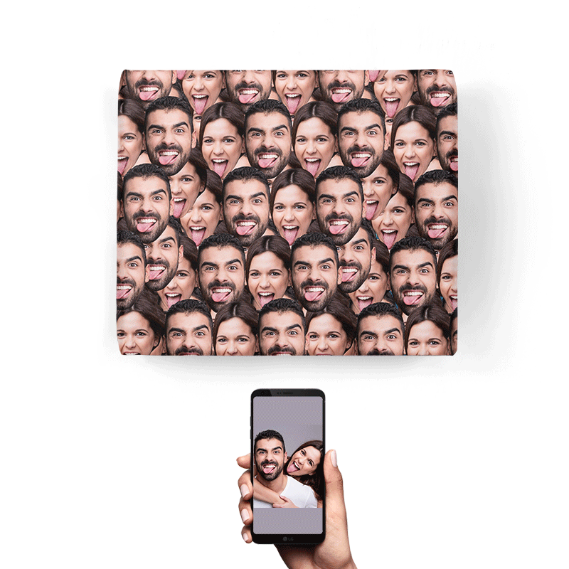 Couples Face Mash Wrapping Paper