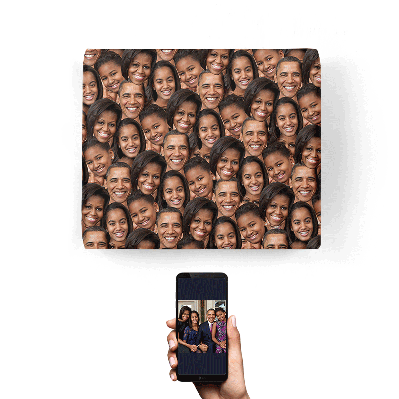 Family Face Mash Wrapping Paper