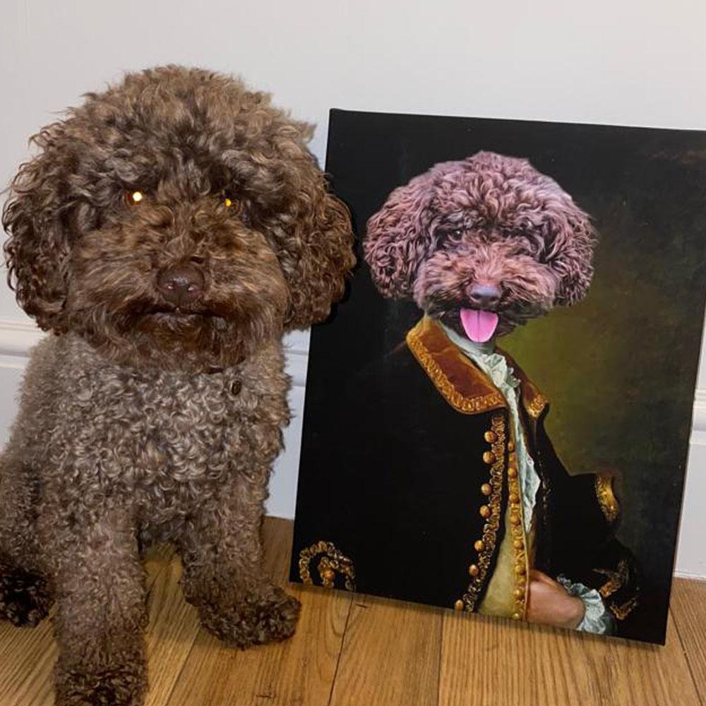 Dog Royal Guy Portrait Canvas
