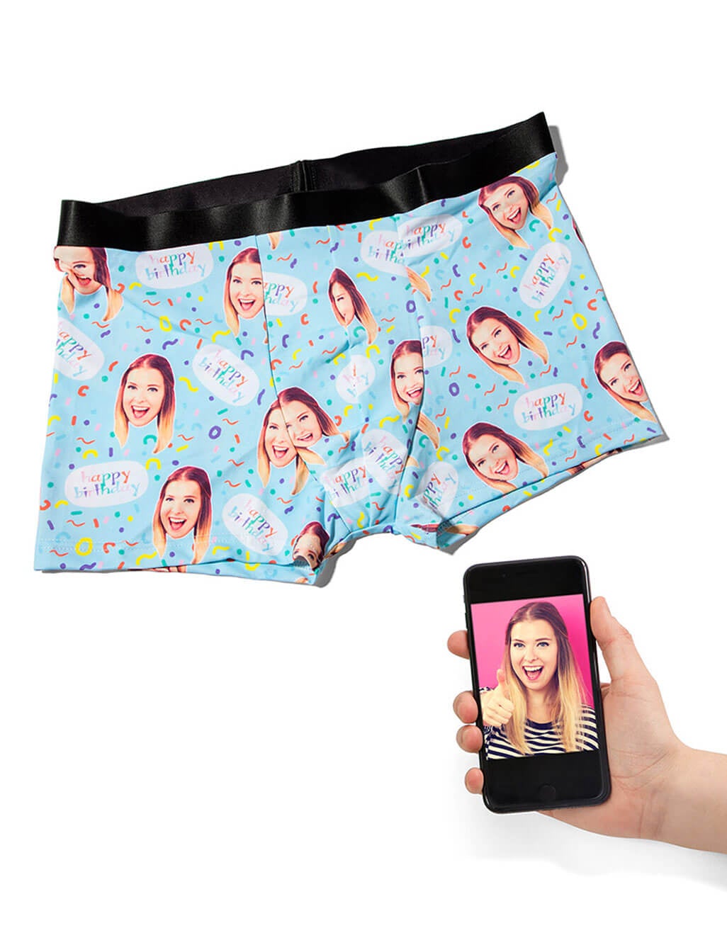 Personalised Happy Birthday Face Boxers
