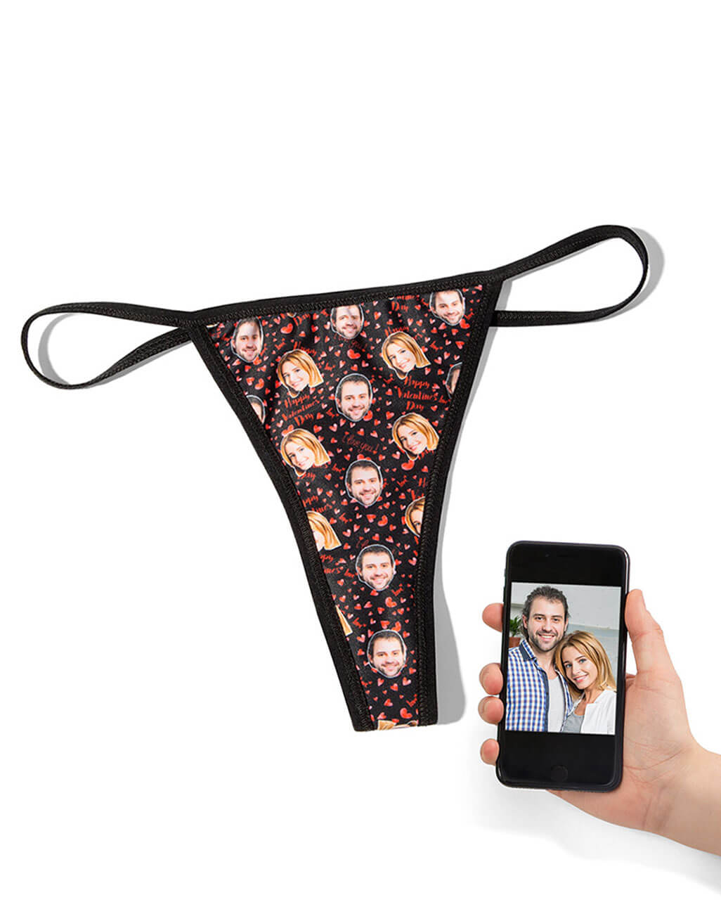 Valentines Face Photo Thong