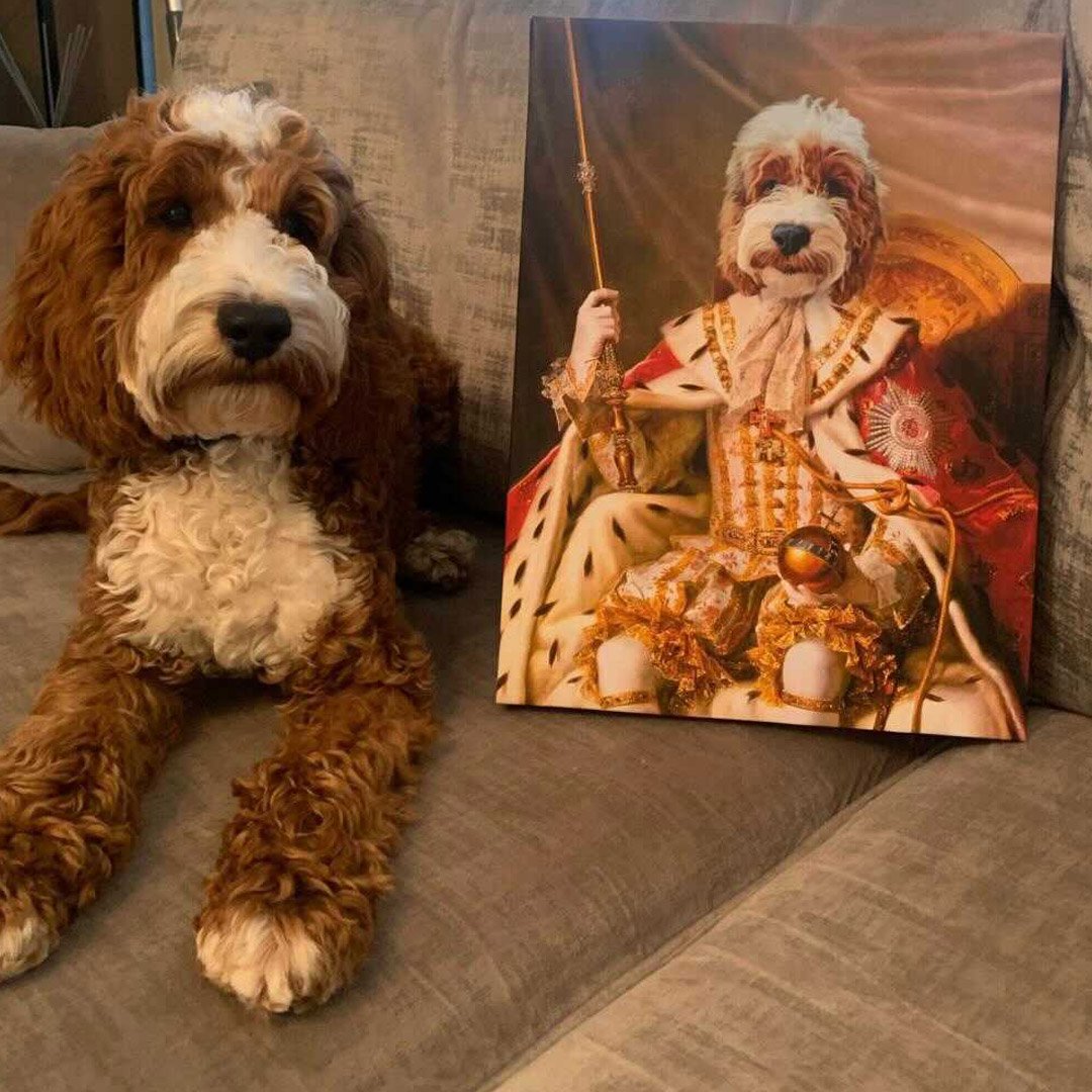 Dog King Royal Portrait Canvas