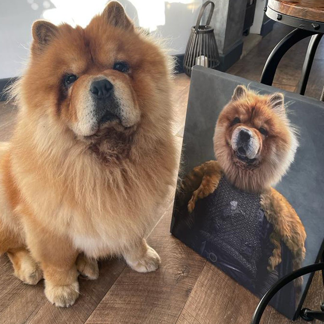 Dog Knight Royal Portrait Canvas
