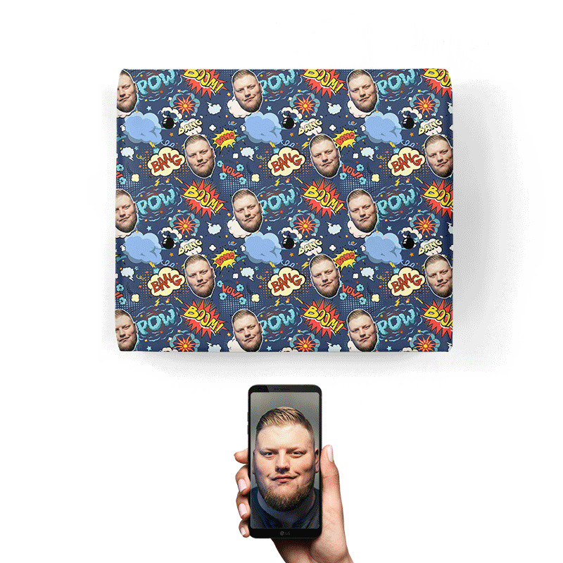 Cartoon Comic Face Wrapping Paper