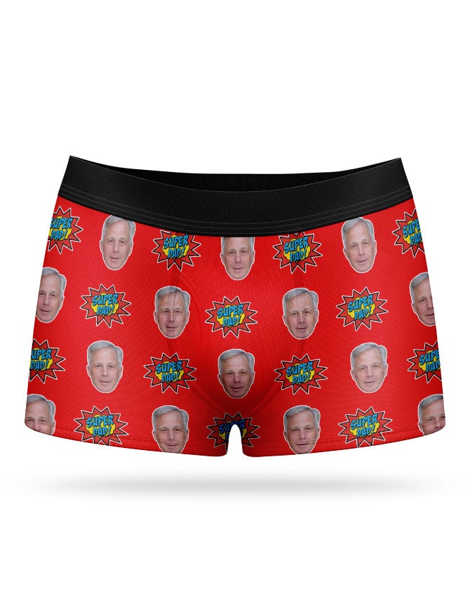 Super Dad Boxer Shorts With His Photo On